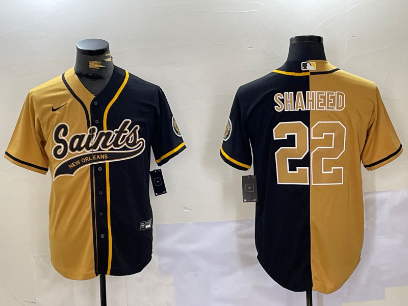 Men's New Orleans Saints Rashid Shaheed #22 Yellow/Black Jersey